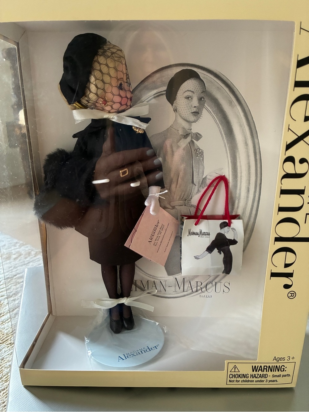 Madame Alexander Black and Cream Fashion Doll in Display Box